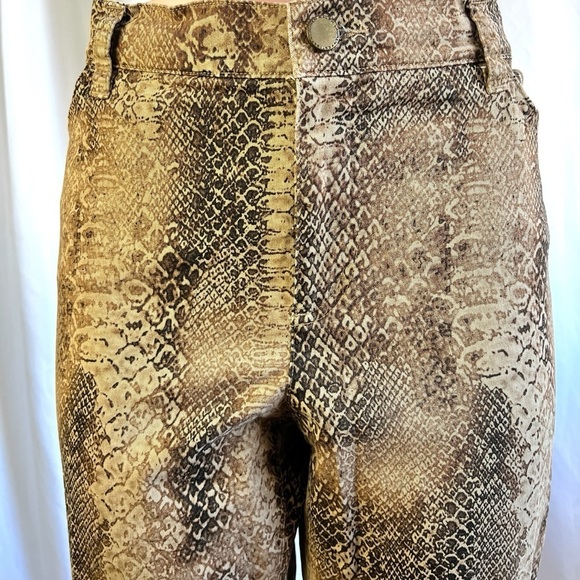 LAUREN RALPH LAUREN ANIMAL PANTS BROWN TAN BOOTCUT PANTS HIGH RISE SIZE 16 - Picture 8 of 11
